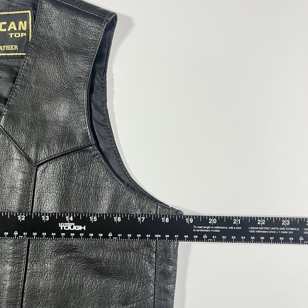 HARLEY-DAVIDSON American Top Genuine Leather Vest Size 36 Black Motorcycle Biker - Picture 14 of 14